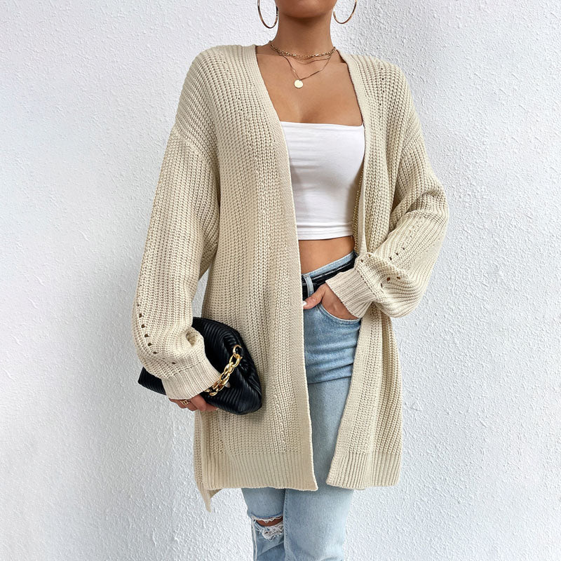 L'LEVANI™ | Cardigan Tricoté Décontracté De Couleur Unie