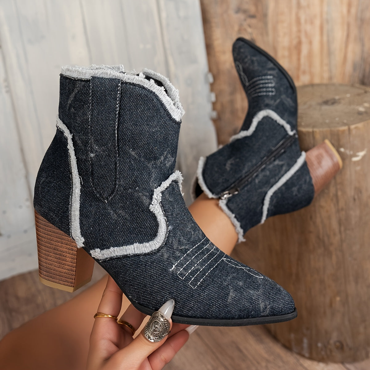 L'LEVANI™ | GISELLE - BOTTINES EN DENIM - ÉLÉGANTES & CONFORTABLES