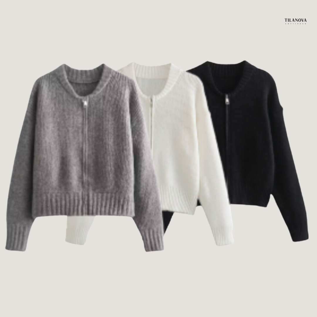 L'LEVANI™ | PAULINA - PULL COL ROULÉ TORSADÉ AVEC MOTIF EN CHEVRONS