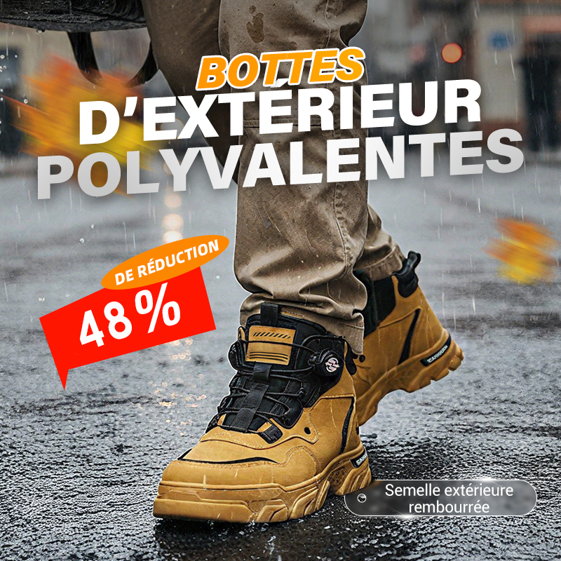  Chaussures de travail à boucle pivotante pour l'extérieur (imperméables, antidérapantes, confortables et respirantes)