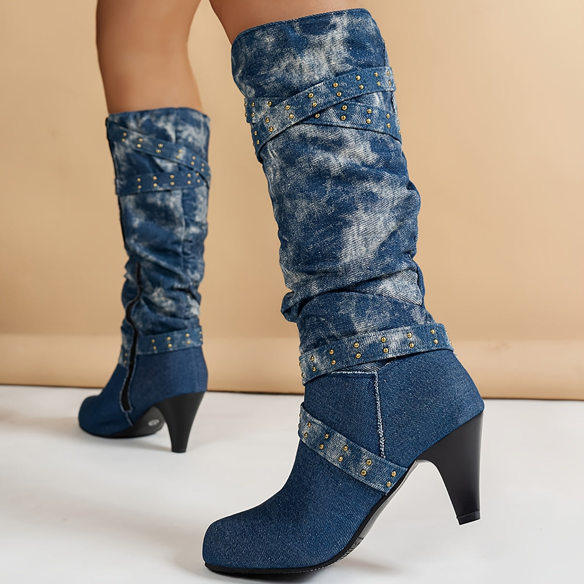  L'LEVANI™ | ANGÉLIQUE - ÉLÉGANCE EN DENIM BOTTES MONTANTES