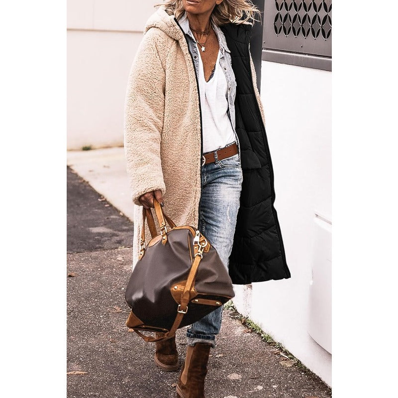  L'LEVANI™ | Anny - Manteau Long Réversible Doublé en Fourrure