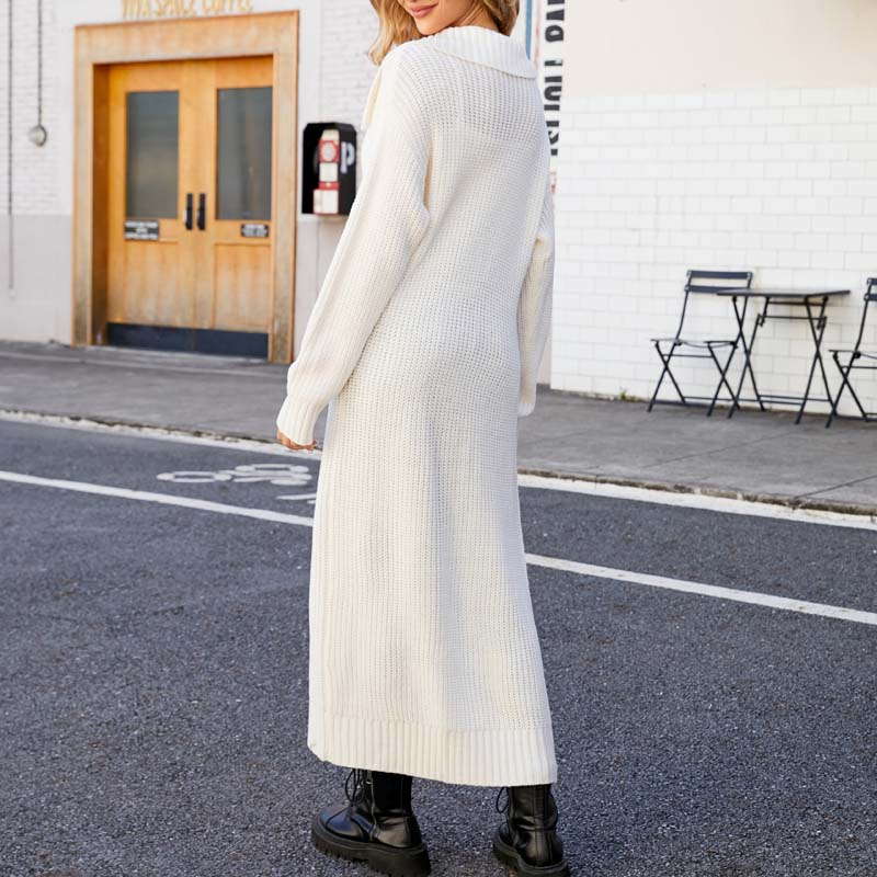  L'LEVANI™ | Cardigan Long Décontracté De Couleur Unie