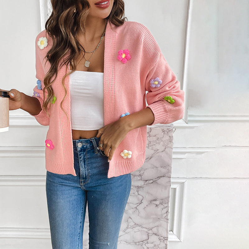  L'LEVANI™ | Cardigan Tricoté Fleuri 3D