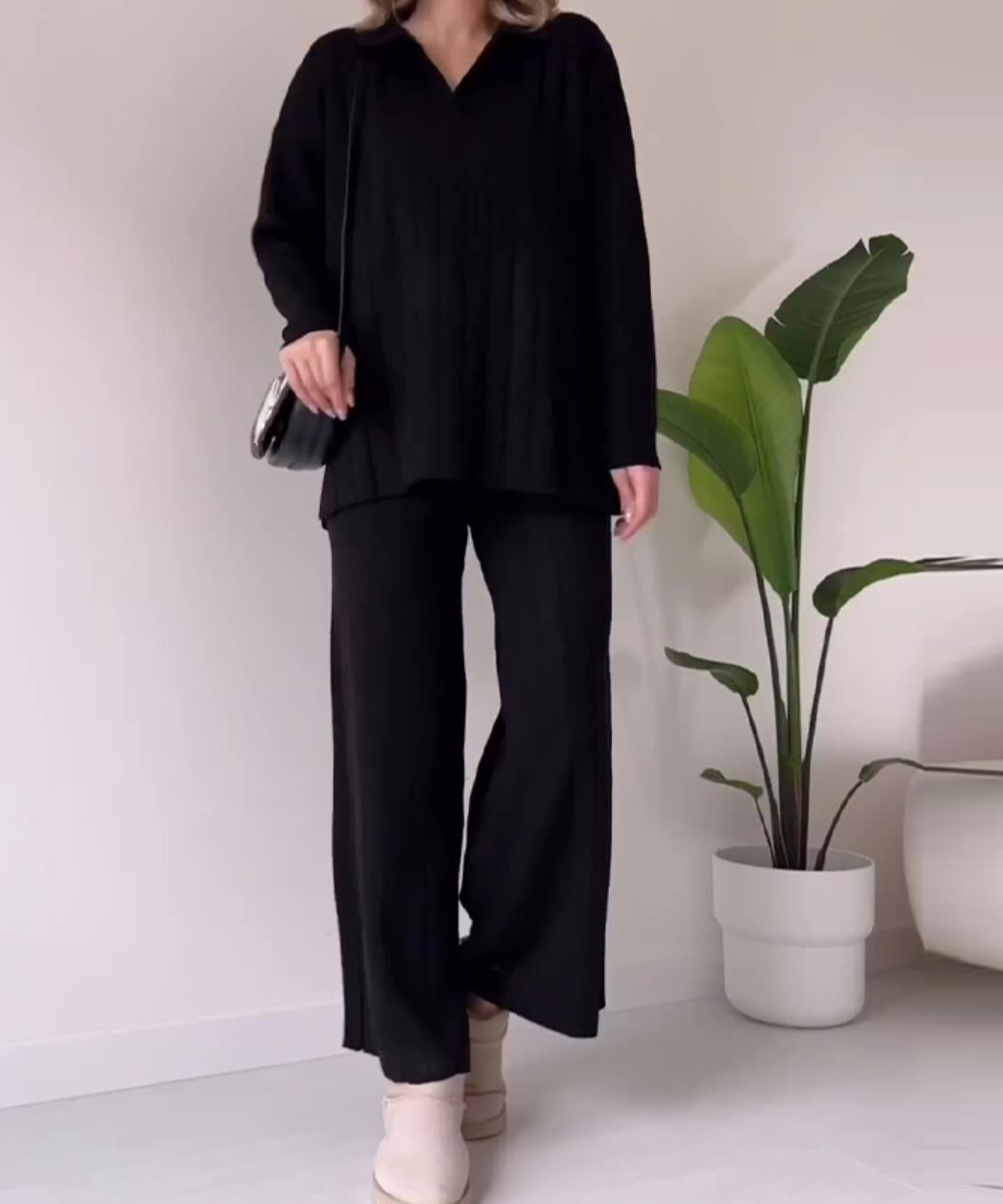  L'LEVANI™ | Ensemble Victoria Deux Pièces Avec Pull À Col en V