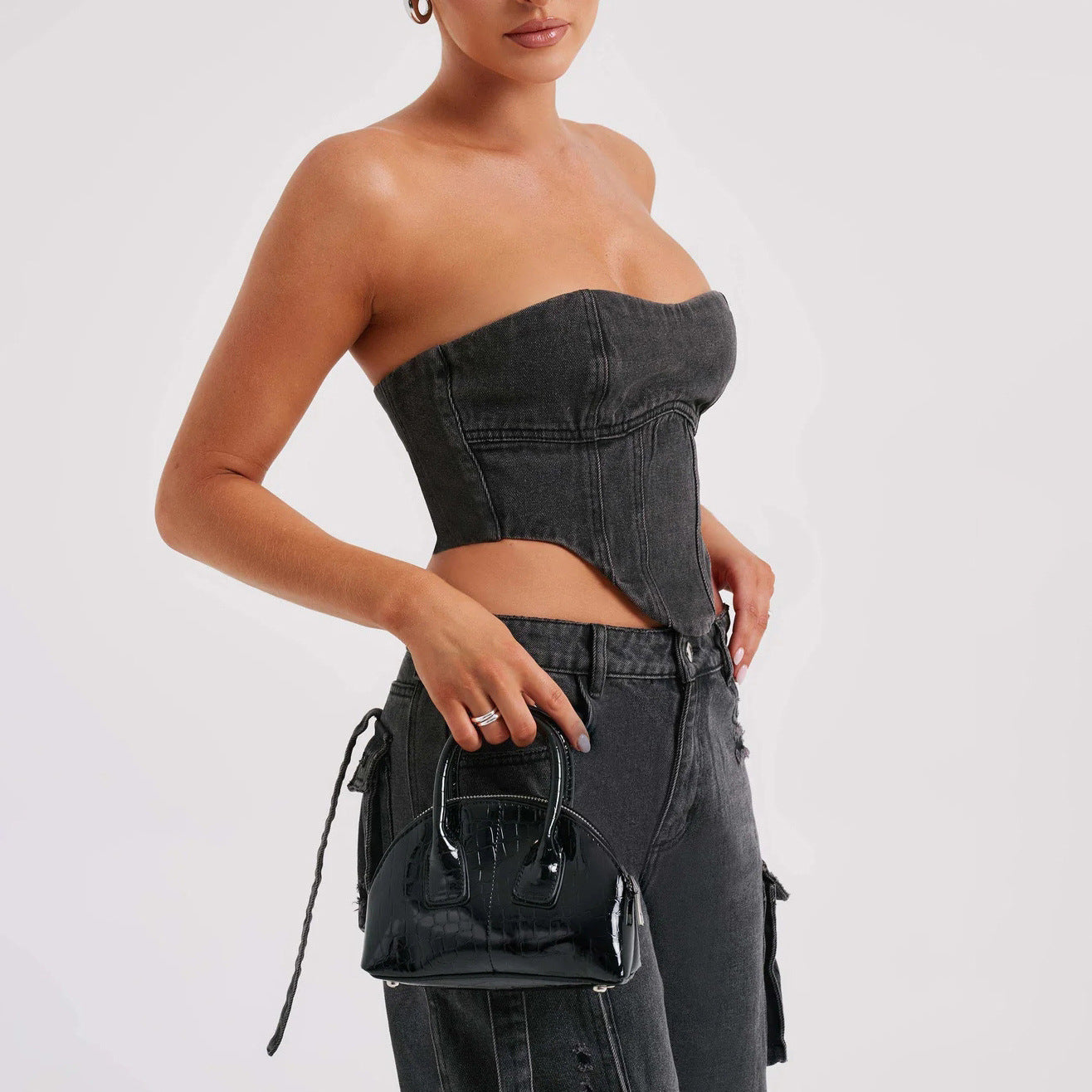  L'LEVANI™ | Ensemble bustier et jean cargo délavé