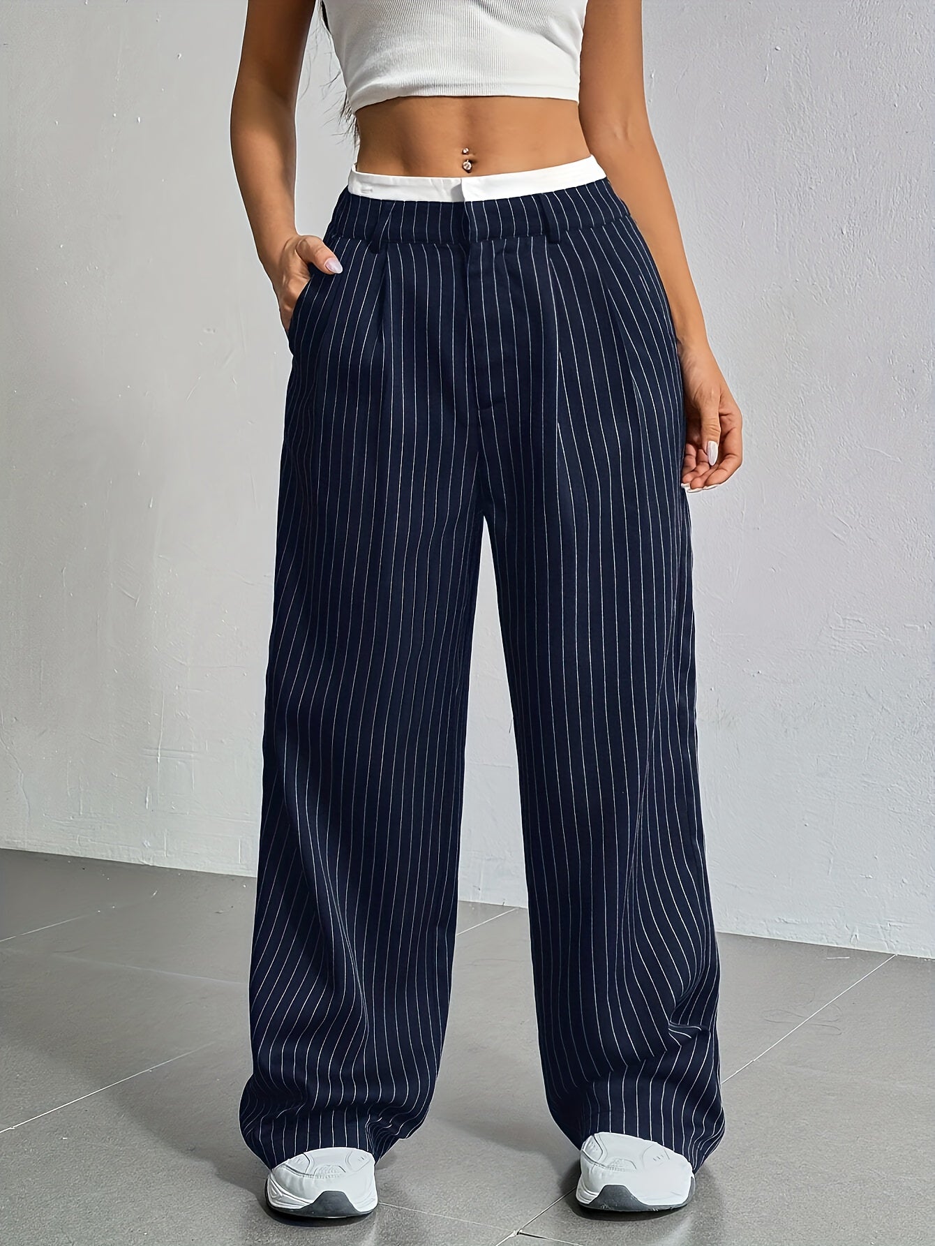  L'LEVANI™ | MADELEINE - PANTALON LARGE RAYÉ
