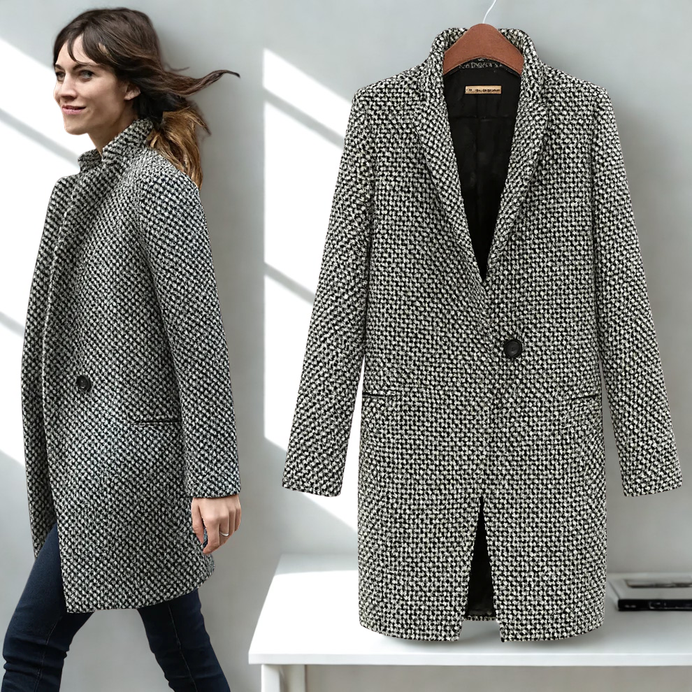  L'LEVANI PARIS | Manteau Claudia élégant pour l'automne et l'hiver